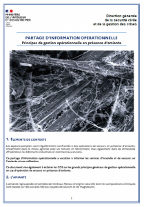 Partage d'Information Opérationnelle : Principes de gestion opérationnelle en présence d'amiante 
