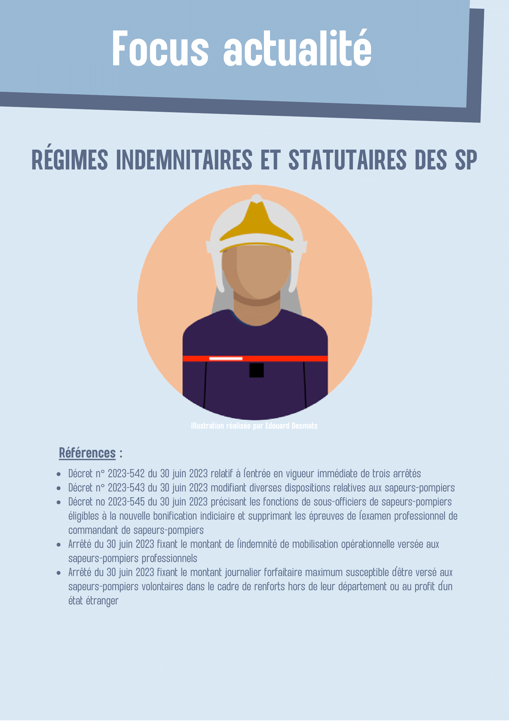 Régimes indemnitaires et statutaires des sp-1