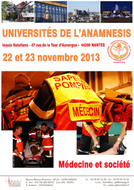 Universités de l'ANAMNESIS - Nantes, le 22 et 23 Novembre 2013