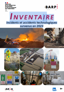 Inventaire Incidents et accidents technologiques survenus en 2023 (BARPI)