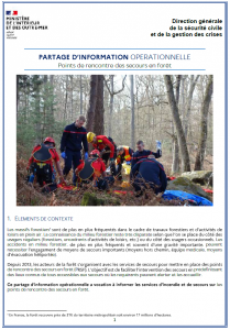 Partage d'Information Opérationnelle : Points de rencontre des secours en forêt
